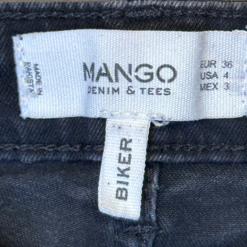 MNG | Faded Black Wash Zipper Details Relaxed Slim Moto Biker Jeans - Picture 11 of 14